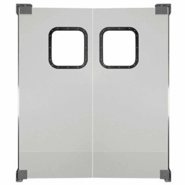 Chase Industries,. Chase Doors Light to Medium Duty Service Door Double Panel Gray 4' x 7' 4884NWD-MG